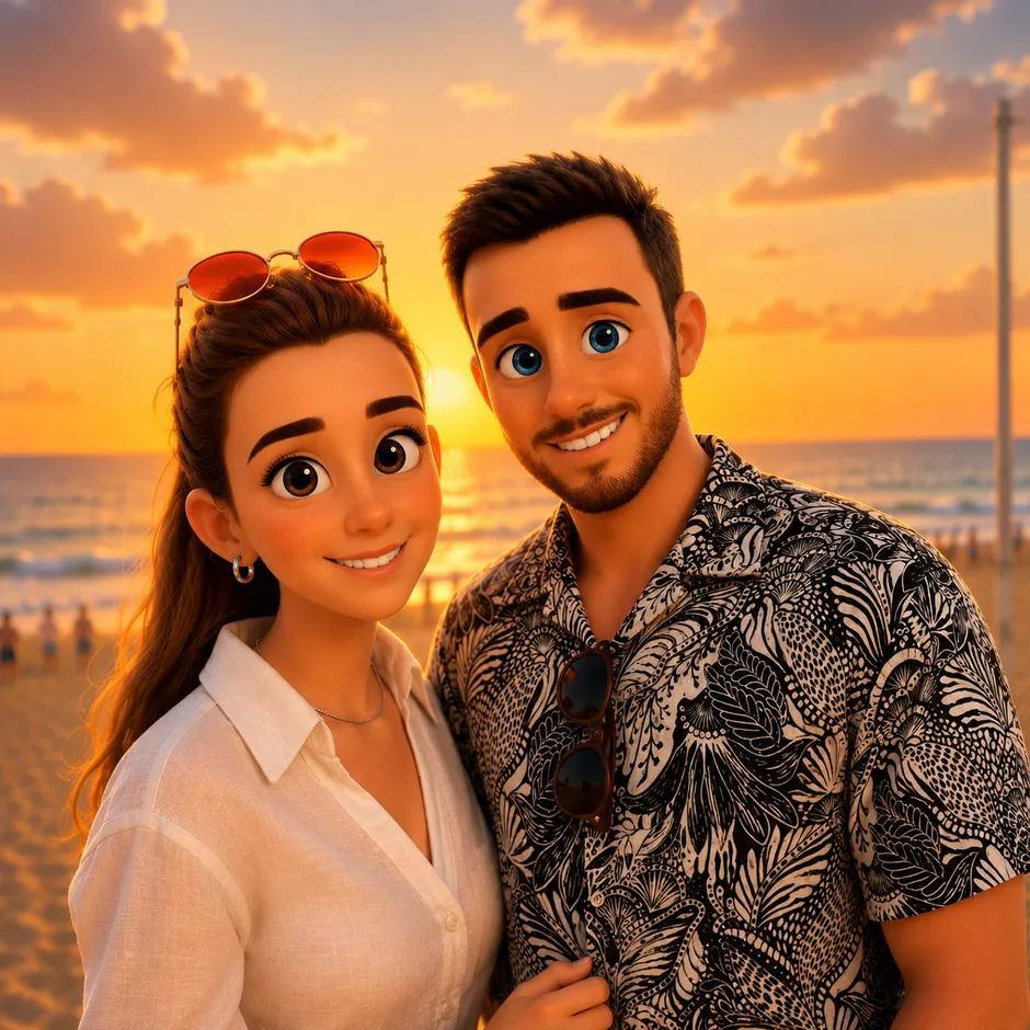 Pixar-style animated characters created from customer photos by WaveBeats