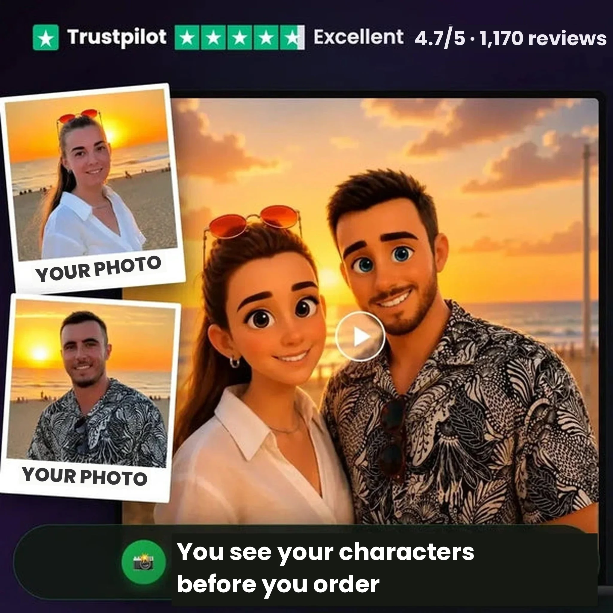 Your photo becomes your character